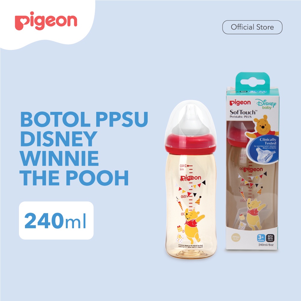 Botol Susu Bayi PIGEON Botol Susu PPSU Pooh Disney 240 ml