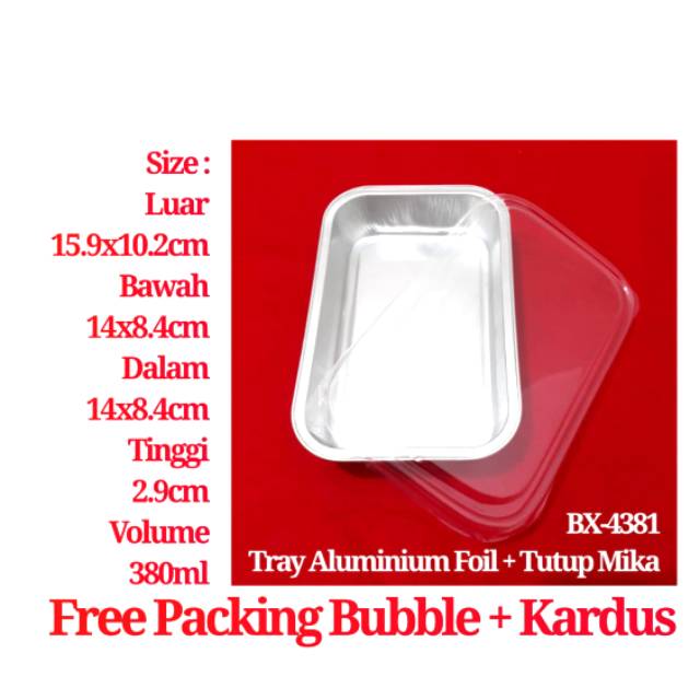 Tray Aluminium Foil BX_4381 + Tutup Mika