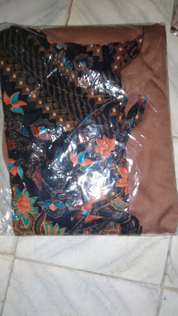 Tey-17 Batik Wanita Asj Sa Hrb026 Kenongo Kemeja Tosca Pendek