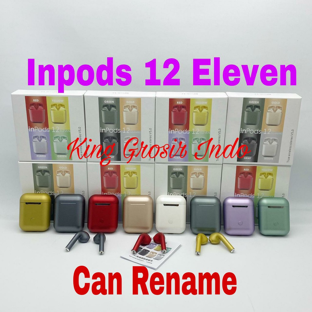 Headset Bluetooth Inpods 12 Eleven Pro Metal / Inpods 12 Macaron Eleven Pro Wireless