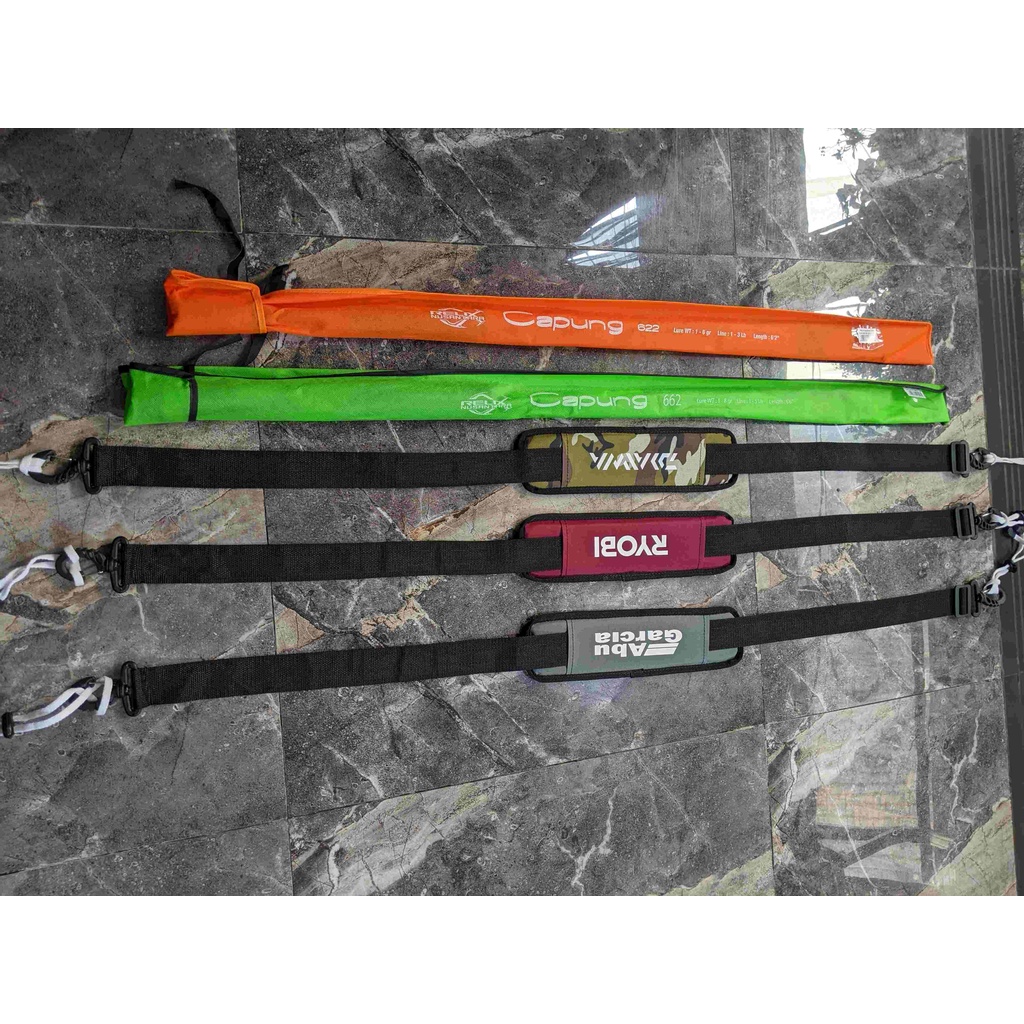 Rod Belt Selempang Sabuk Tali Pengikat Bahu Joran Sablon Shimano