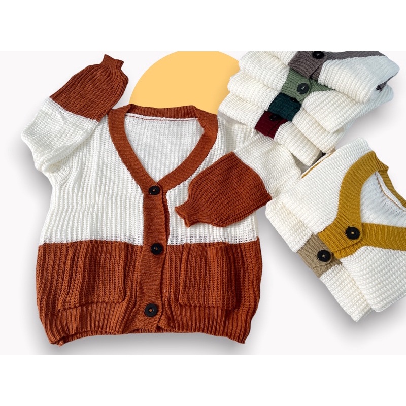 Cardigan anak Kombinasi warna / CARDIGAN ANAK RAJUT