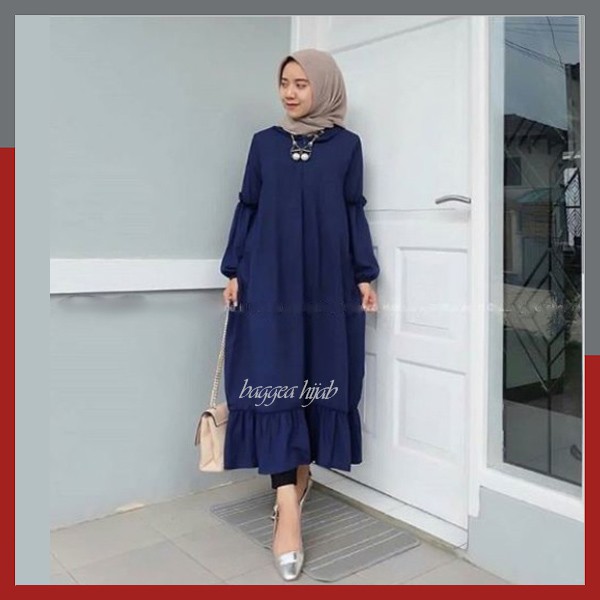 Dress Wanita Muslim Long Dress Dress Muslim Baju Muslim Wanita Baju Kekinian Kode LL00573