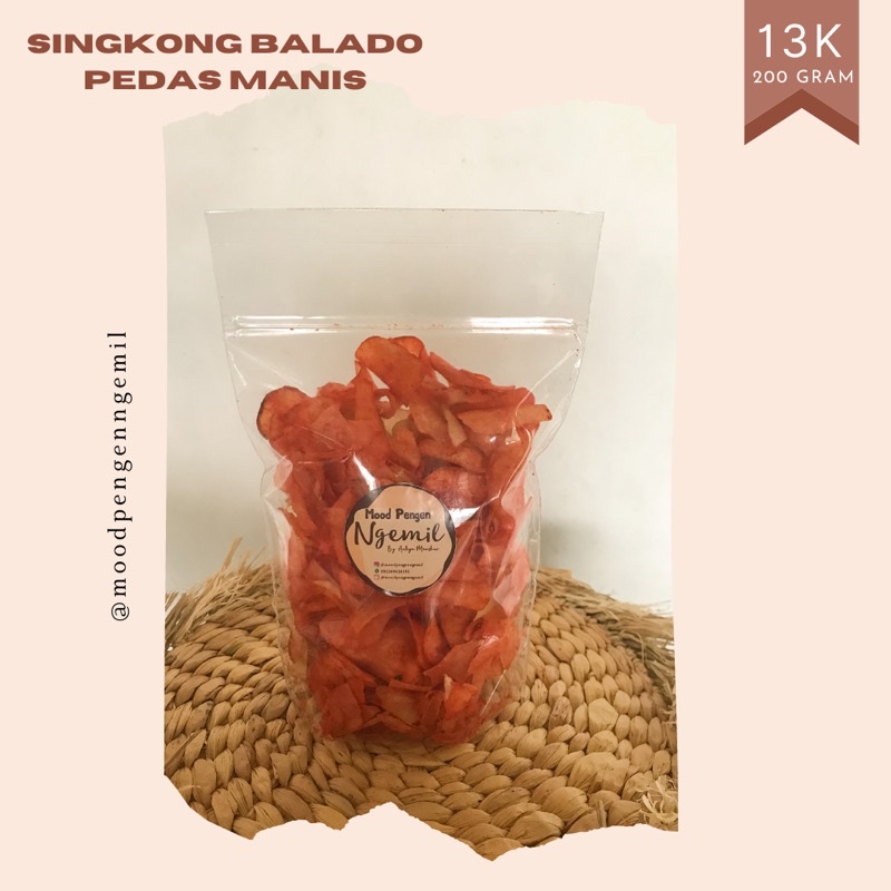 

Keripik singkong rasa balado pedas manis