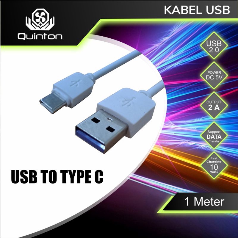 Quinton kabel data  usb to type C 1m 2A 2.0