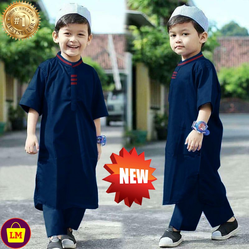 TERBARU TERMURAH TERLARIS Baju SETELAN KOKO ANAK LIST Usia 2-15 tahun LMS 11447 11449 11451 11453