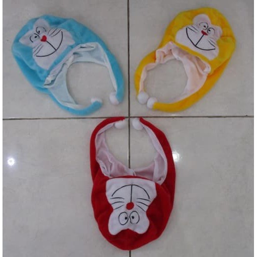 Topi Bulu Karakter Doraemon Warna Lucu Bayi Balita Anak