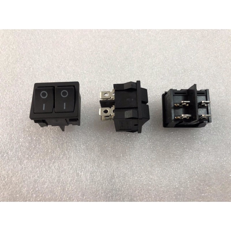 Saklar Rocker switch 4 pin MINI HITAM DOUBLE 4 kaki ON OFF