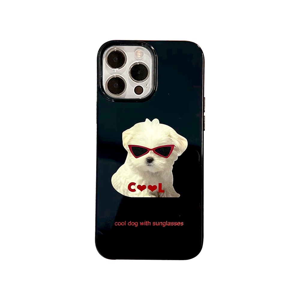 Soft Case Silikon Motif Kartun Anjing Berkacamata Untuk Iphone 14 7 8 SE2020 7 + 8 PLUS 11 12 13 PRO MAX