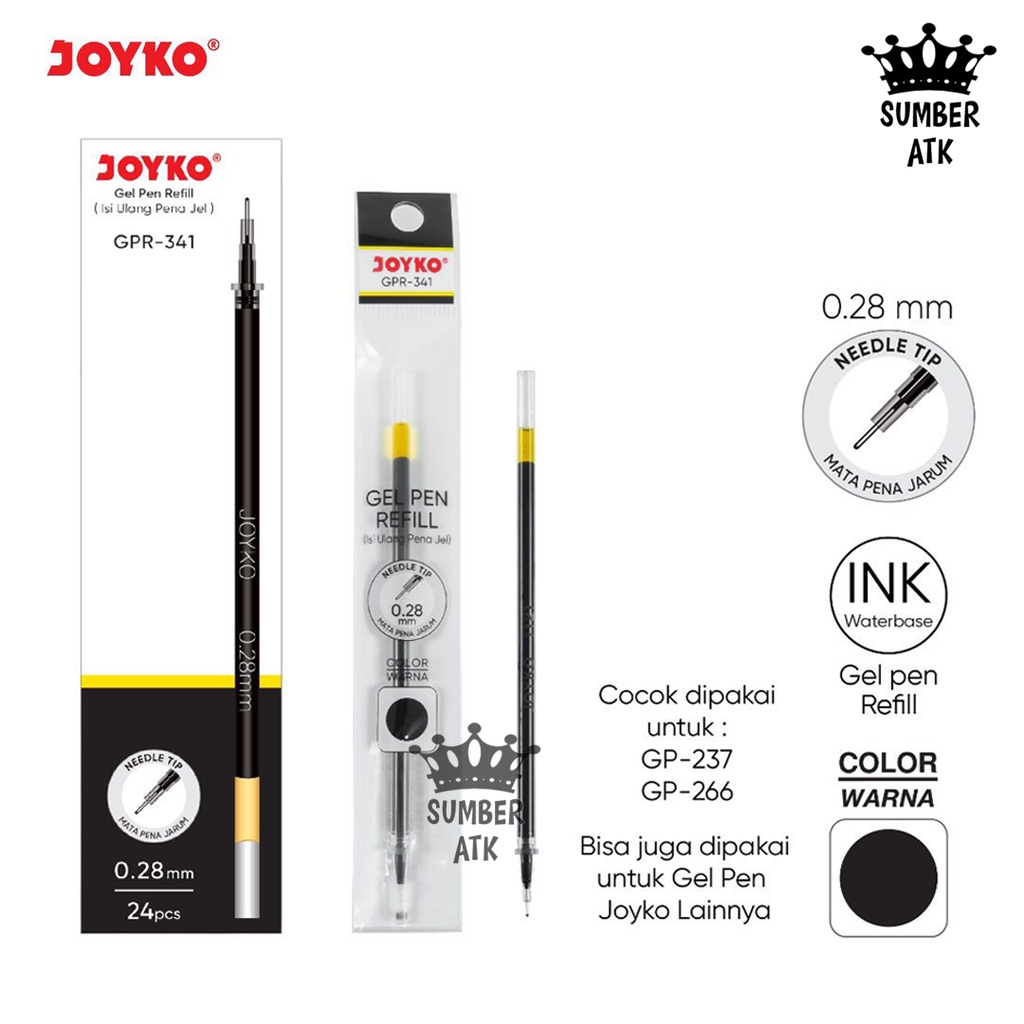 

Gel Pen Refill Isi Ulang Pen Isi Pulpen Joyko GPR-341 0.28 mm