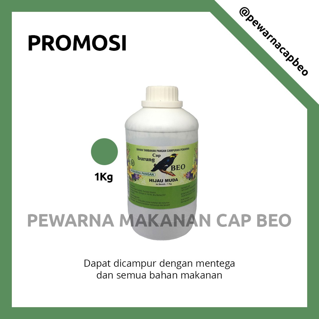 

PEWARNA MAKANAN MURAH Warna Hijau Muda 1 kg Cap Beo