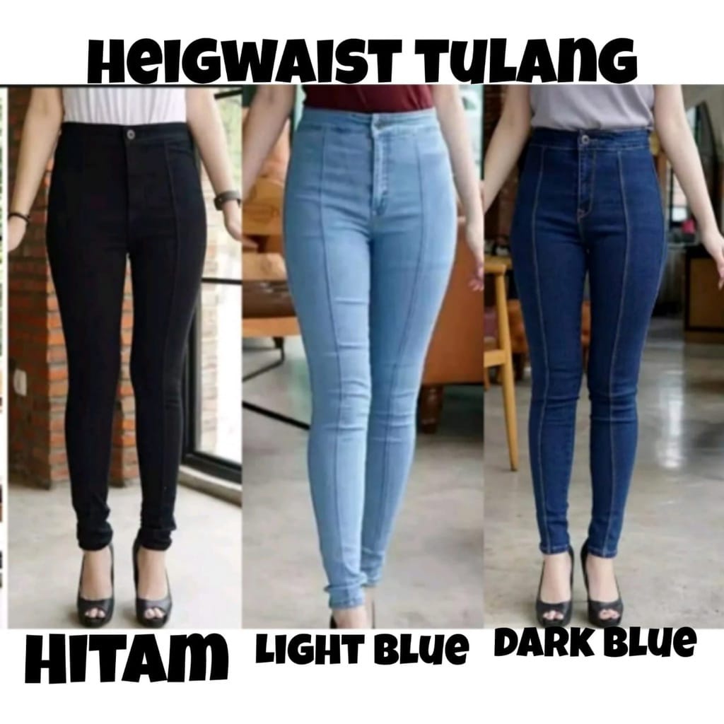 CELANA JEANS WANITA//HEIGWAIST TULANG