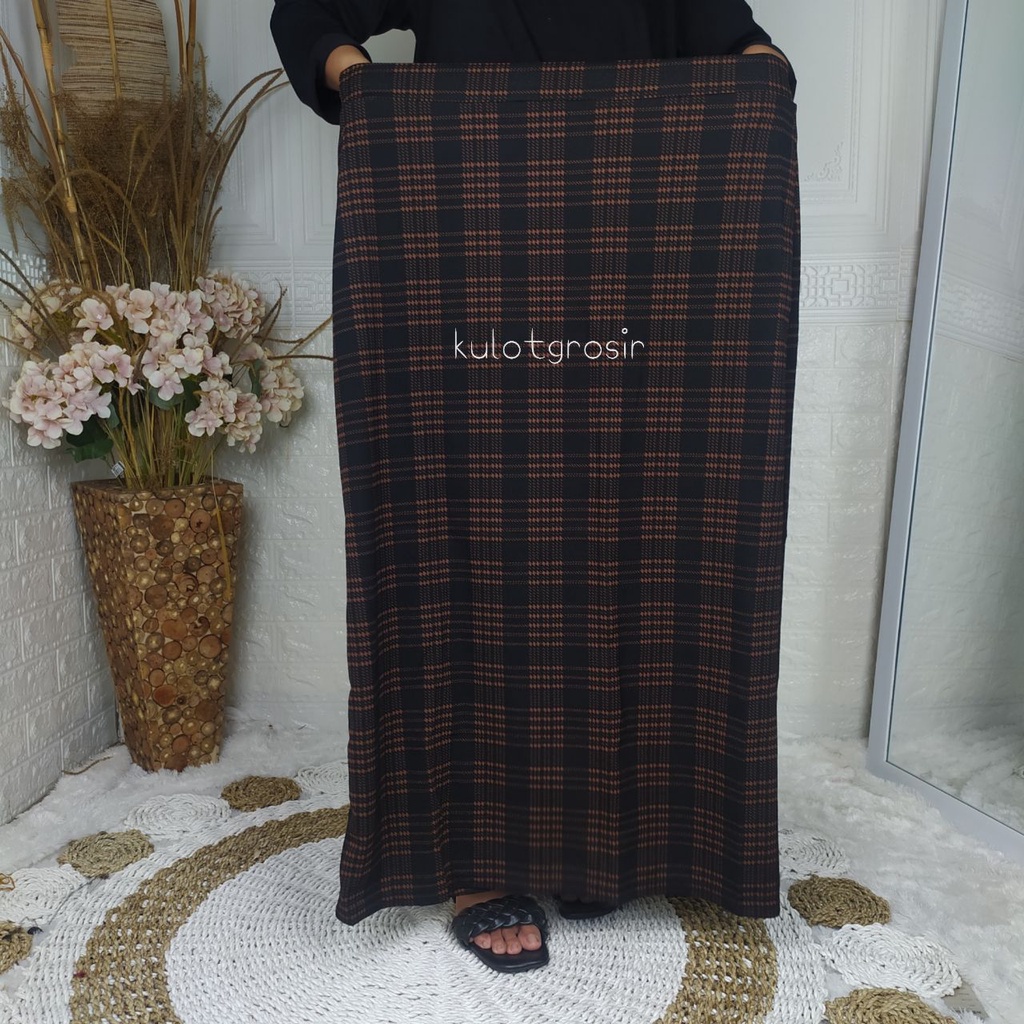 ROK SPAN PANJANG TARTAN SUPER BIGSIZE/ROK SPAN MOTIF KOTAK-KOTAK KOREAN STYLE