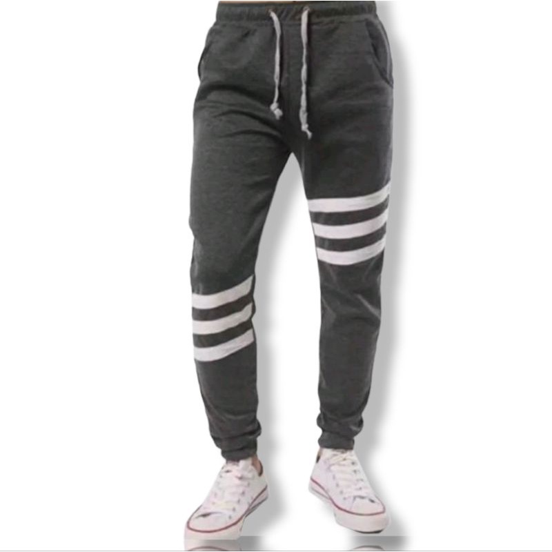 Celana Jogger Triple Strip Training  Joger Sweatpants celana panjang fitness jogging - retless