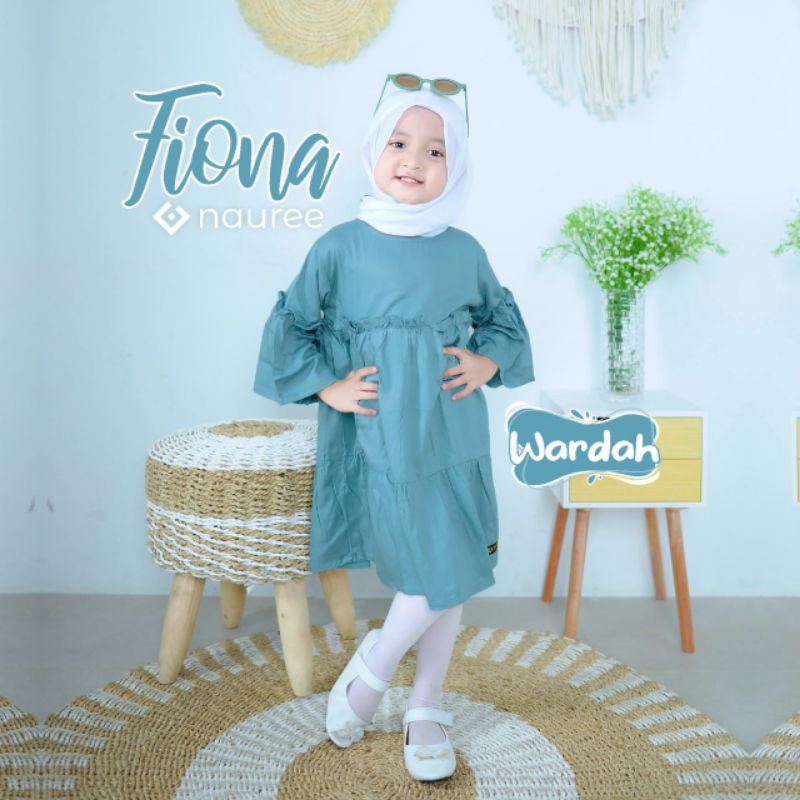 Nauree - Fiona Dress Anak Perempuan Bahan Rayon Twill Warna Khaki Peach Wardah Sage Ukuran S M Tidak Menerawang Tekstur Licin Halus Lembut Untuk Umur 1 2 3 4 5 6 Tahun Lengan Panjang Soft Premium Lembut Adem Dingin Nyaman