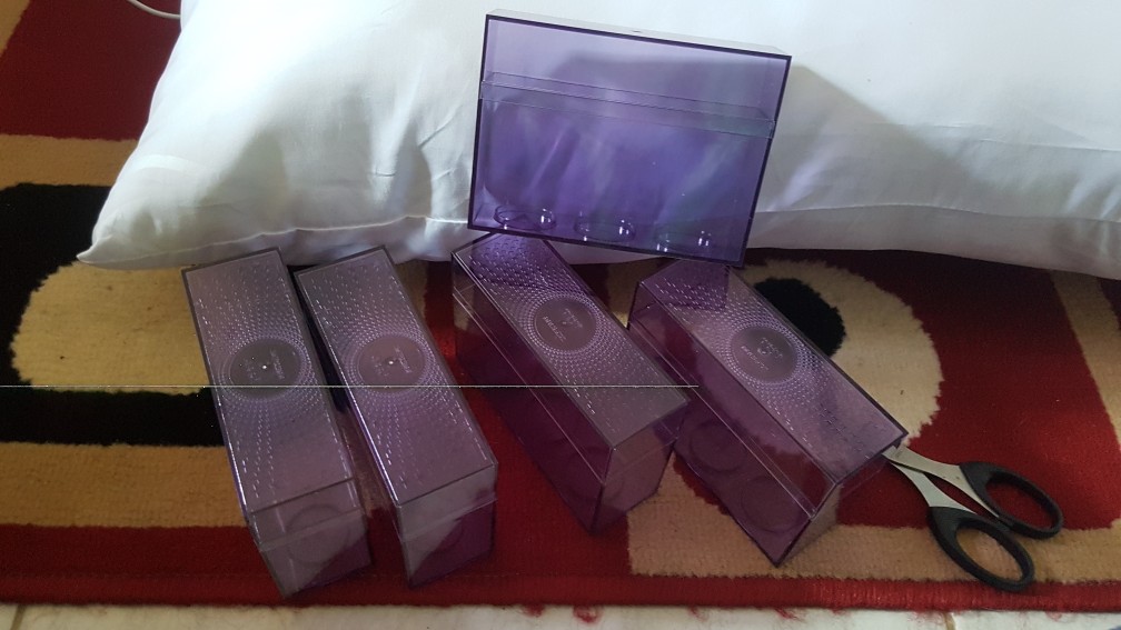 Kotak Asesoris Pernak Pernik ∭ Suvenir Ultah Mika Box Plastik Tebal Transparan Akrilik Biru / Ungu ♘