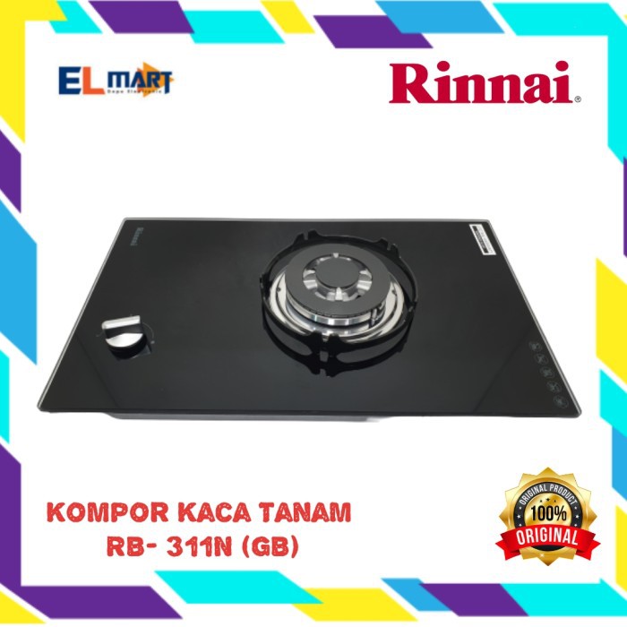 RINNAI Kompor Tanam  Kaca 1 Tungku RB 311N (GB) - 311 N - 311NGB