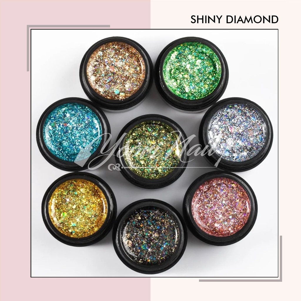 Rosalind shiny diamond gel shinny 5ml glitter pot gel rosalind kutek gel glitter nailart nail art