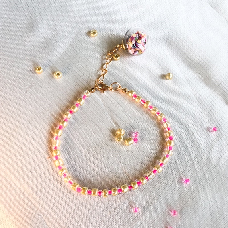 gelang manik | magic ball bola kaca bintang | beaded jewelry