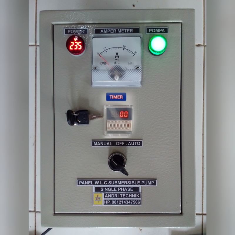 panel otomatis pompa air submersible,PANEL POMPA KOLAM ,timer digital,1hp