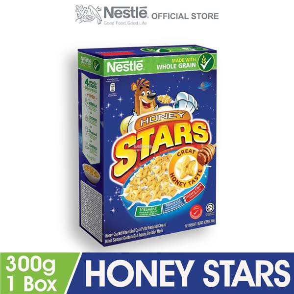 

Honey Stars Sereal Madu Bentuk Bintang Sereal Sarapan Pagi Jagung, Gandum, dan Oat Rasa Madu 300gr