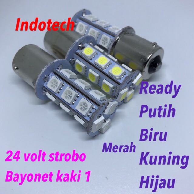 Lampu Sein Bemper Mundur Truk Bis 24 Volt 1156 Bayonet Kaki 1 Nyala Kedip