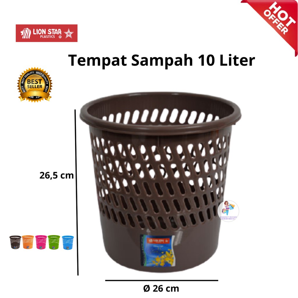 Kimberlyonshop Tempat Sampah C-30 Grill Bin 10 Litres Lion Star