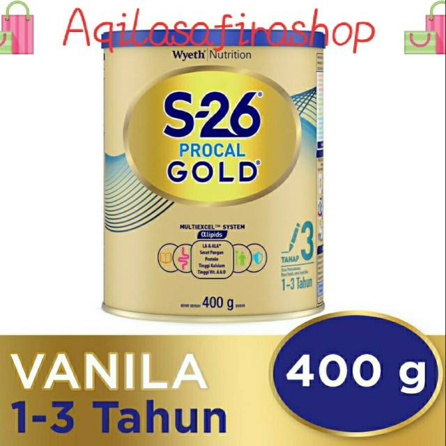S26 procal gold tahap 3 vanila susu pertumbuhan 1-3 tahun 400gr