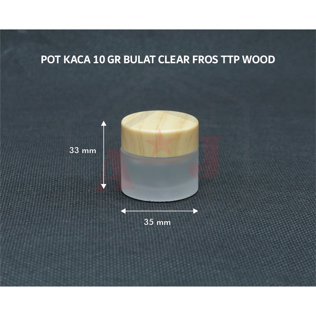 Pot Kaca 10 g / Pot Cream / Pot Kosmetik / Jar Kaca / Kaca Kayu