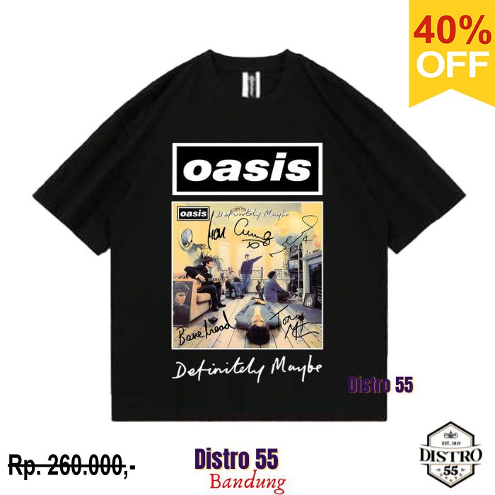 KAOS BAND OASIS "DEFENITLY MAYBE" VINTAGE T SHIRT (OVERSIZED TEE) / TSHIRT BAND OASIS OVERSIZE