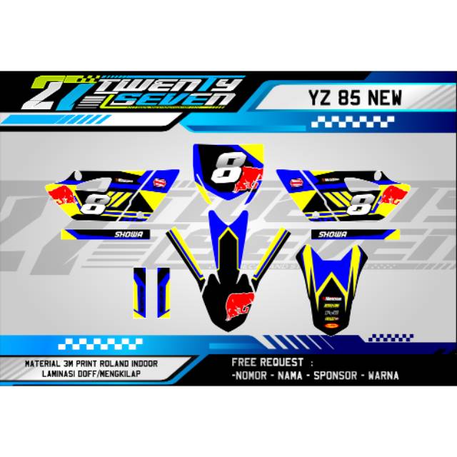 Decal BEBEK TRAIL YZ 85 NEW STIKER BEBEK TRAIL YZ 85 NEW DECAL YZ 85 NEW STRIPING YZ 85 NEW 10