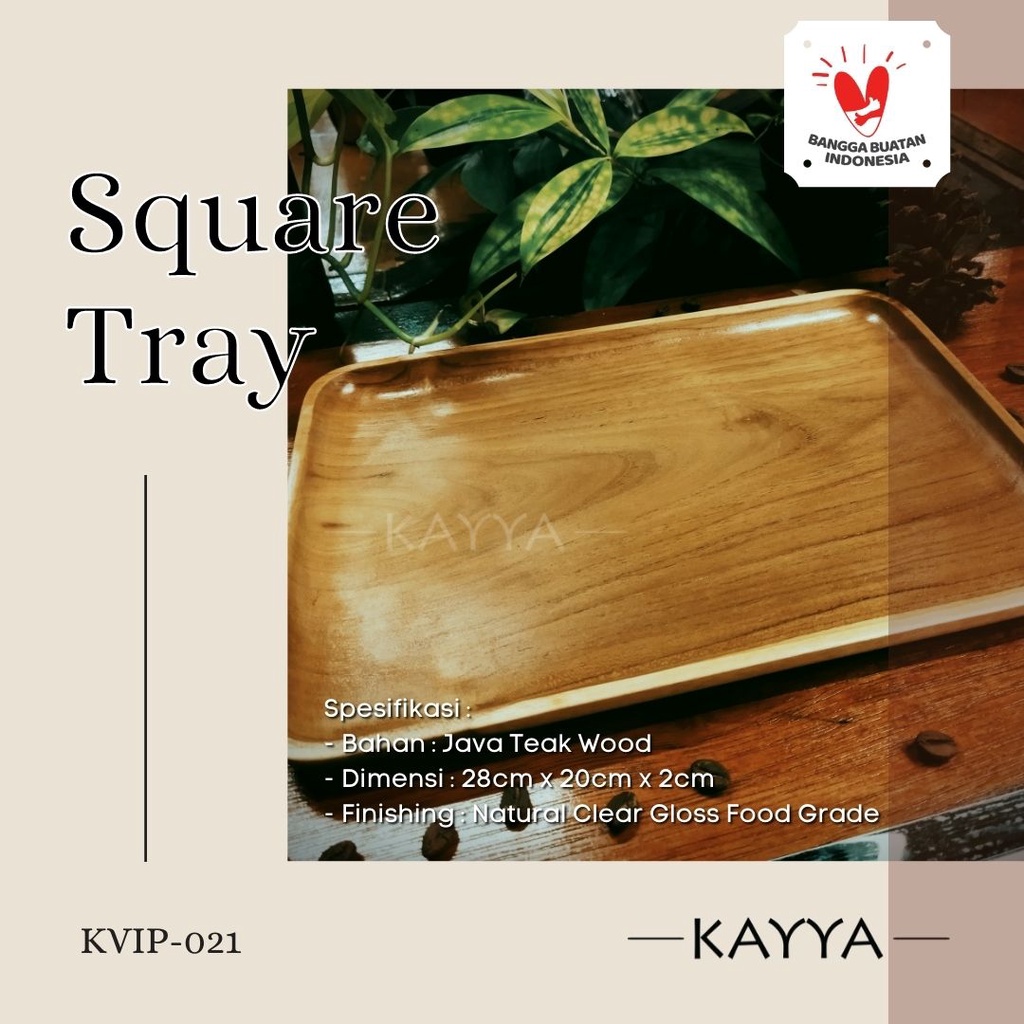 KAYYA Aesthetic Tray Modern / Nampan Kayu / Wooden / wood / Jati / Mahoni / Pinus / Baki / Dulang