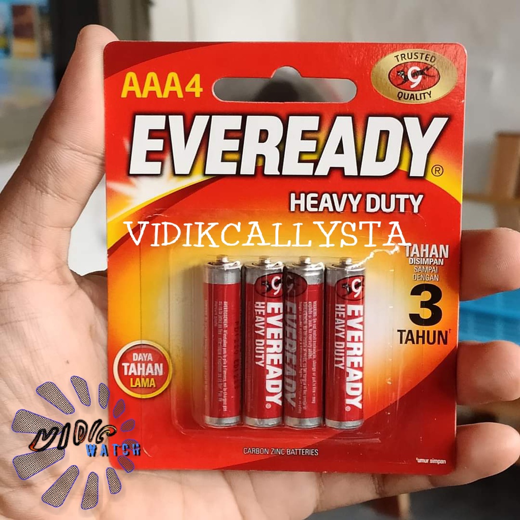 BATERAI EVEREADY A3 A2 HEAVY DUTY A3 AAA / A2 AA ASLI ISI 4 TAHAN LAMA