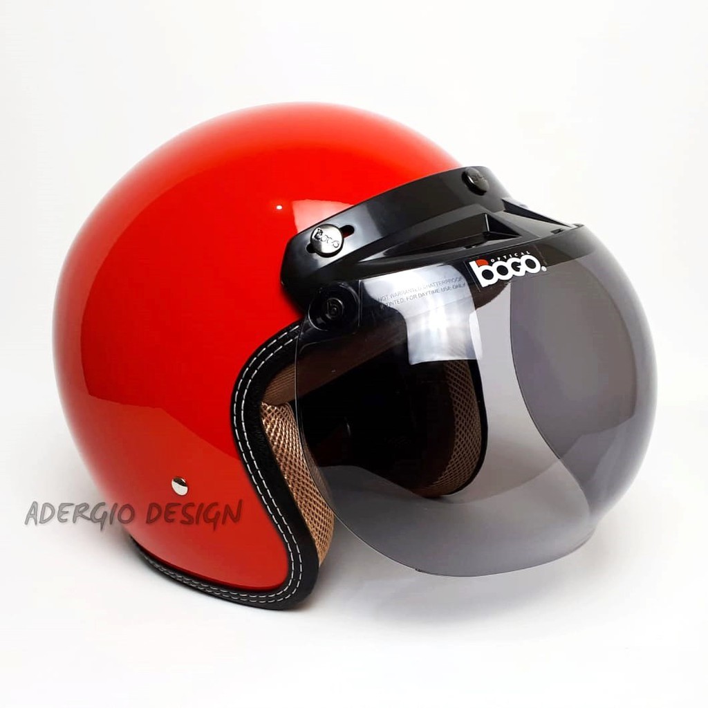 THINOS Helm Bogo Dewasa Solid Merah Glossy