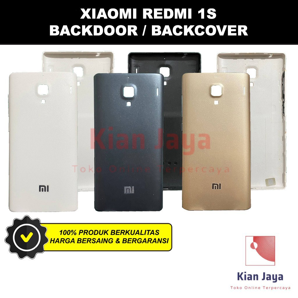 Backdoor Xiaomi Redmi 1s Back Cover Tutup Belakang Baterai Cassing Casing Backcase Original