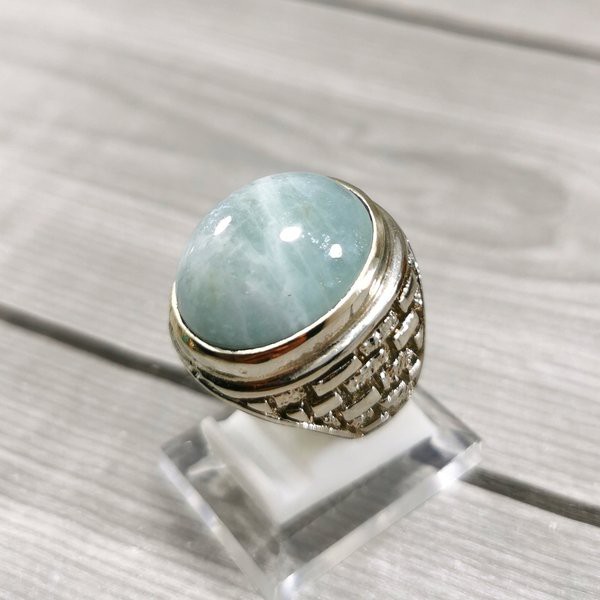 Cincin Batu Permata Natural Blue Aquamarine Berly Ist 25