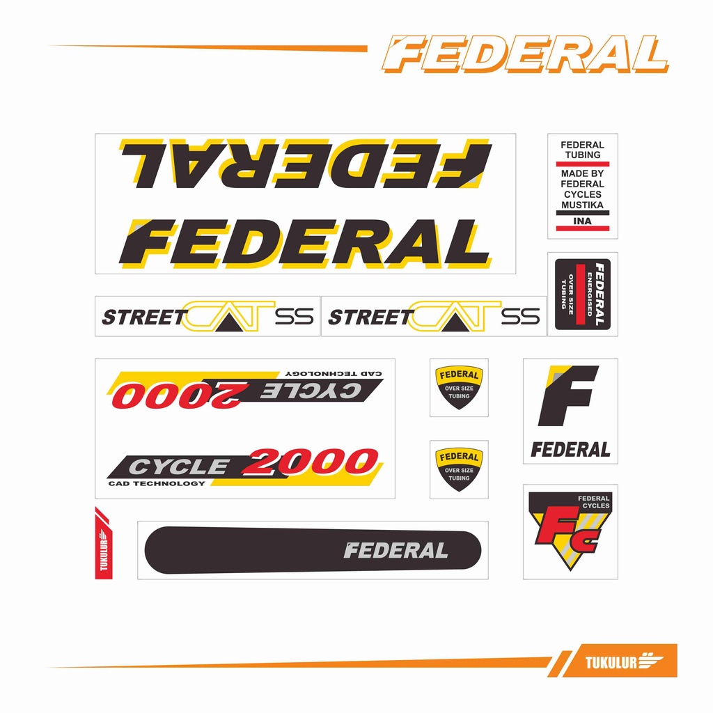 STIKER DECAL SEPEDA FEDERAL STREET CAT MODEL 2