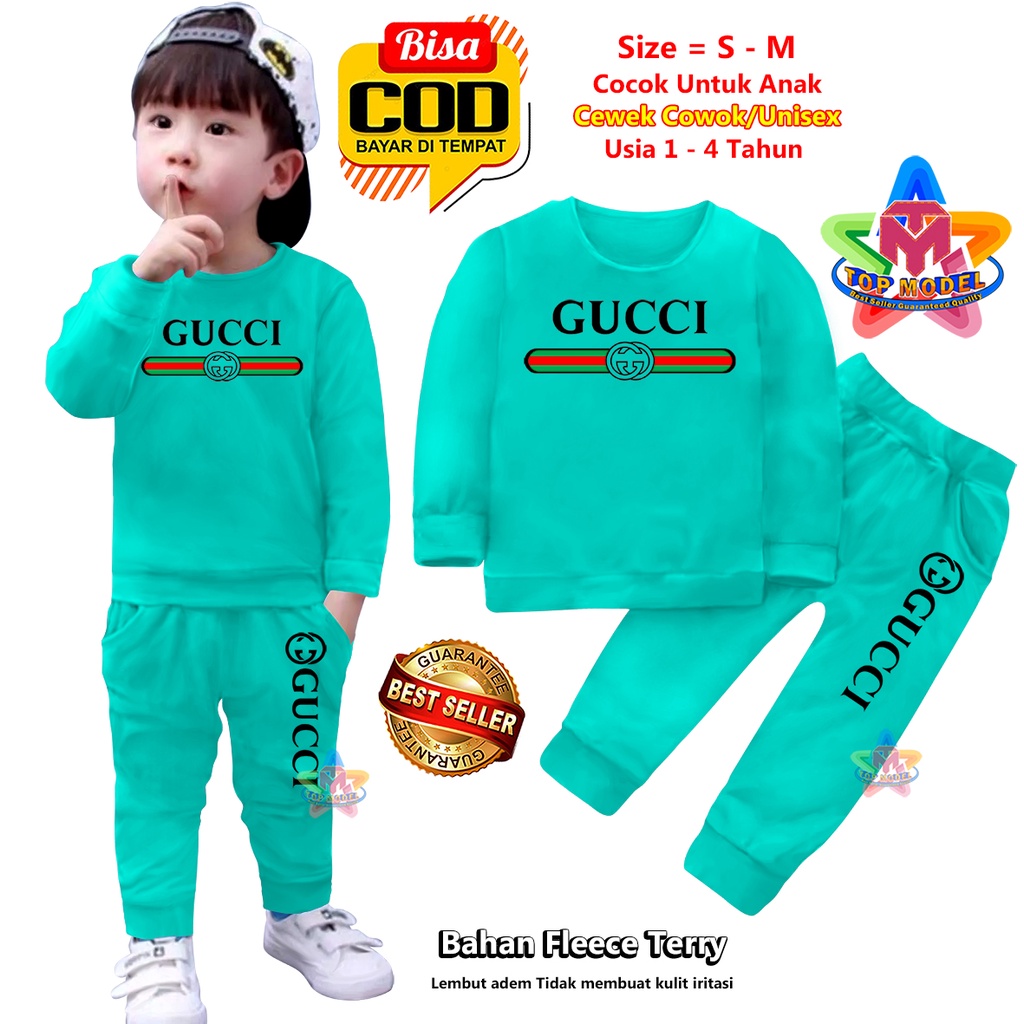 Setelan Baju Anak UNISEX 1-4 Tahun Cewek Cowok,TM00010 B terbaru dan termurah Bahan Fleece Terry