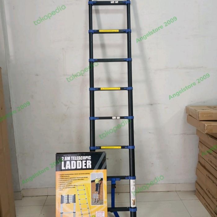 Tangga Lipat Tangga Lipat Aluminium Teleskopik 2'6Meter (Biru)