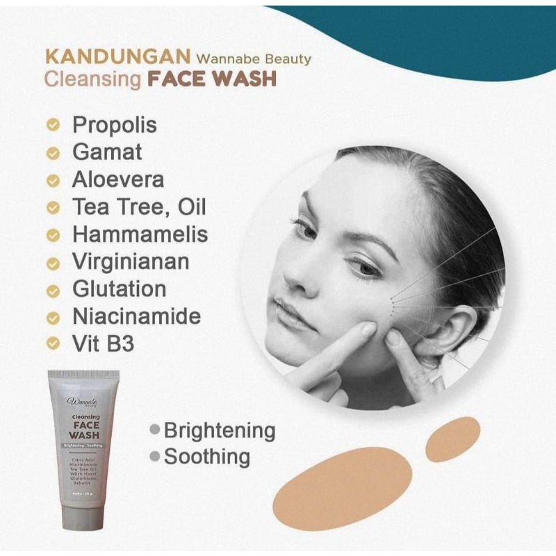 Face wash Wannabe Beauty||Sabun Muka||Brightening||Soothing