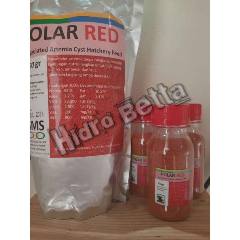 Artemia Instan Polar Red 50gr Gram (Pakan Burayak Ikan Cupang, Guppy dll)