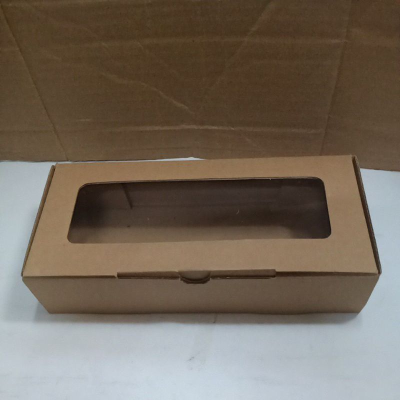 

Box Kraft / Dus Corrugated Coklat Jendela 10x22x5 cm