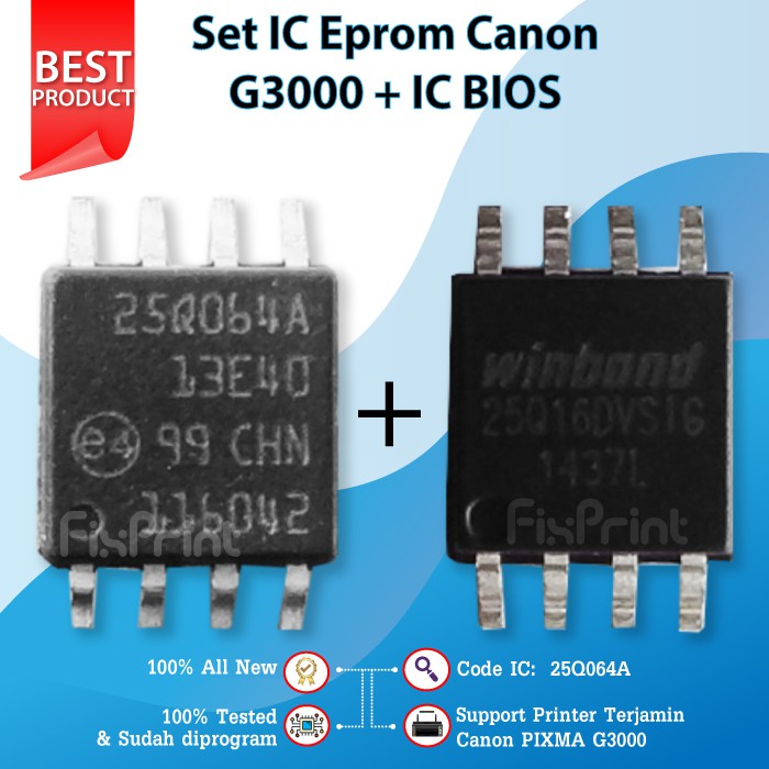 Paket IC Data Eprom   BIOS Canon G3000  IC Reset Firmware G3000 Resetter Mainboard Printer G3000 Ne