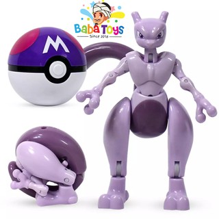  Mainan  Anak Figure Pokemon Pokeball  Deformation Mewtwo Toy 