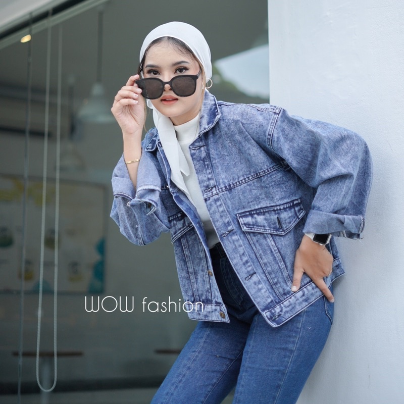 WOW-Briza Jaket Jeans Premium // Jaket Jeans Wanita / Jaket Jeans Oversize