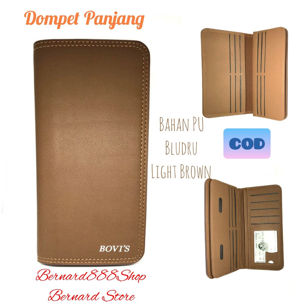 Dompet Pria Dompet Laki2 Dompet Panjang Pria Motif Polos dan Simple Bahan PU Leather Brudu