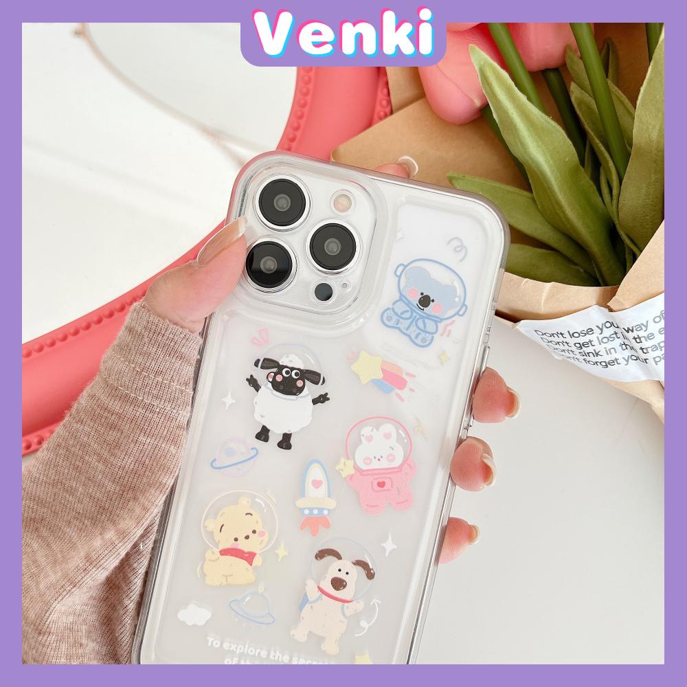 iPhone Case Silicone Soft Case Clear Case Thickened Shockproof Protection Camera Metal Button Cartoon Cute Compatible For iPhone 11 Pro Max 13 Pro Max 12 Pro Max 7Plus xr XS Max