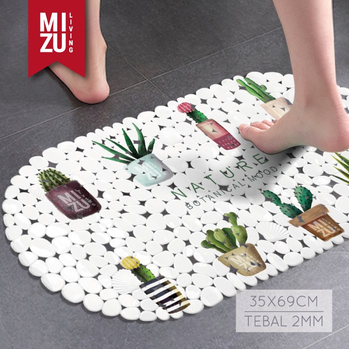 ARTISTIC Shower Bath Mat Keset Mandi PVC Penghisap Anti Slip Suction Cup 35x70cm-4