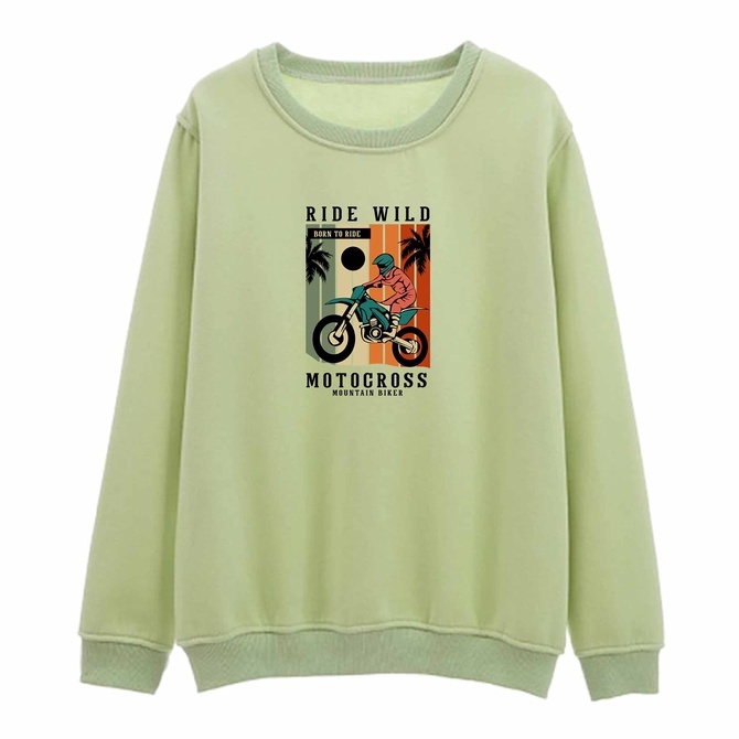 Sweater Crewneck Pria Born To Ride Golden Fleece Size M - XXL