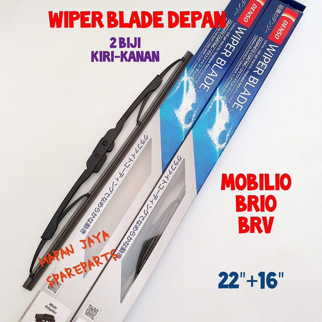 WIPER BLADE DEPAN MOBILIO BRIO BRV DENSO ASLI SET